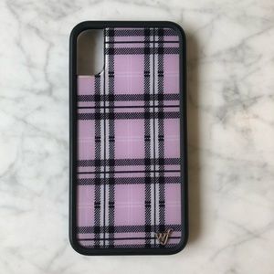 wildflower purple plaid iphone x case